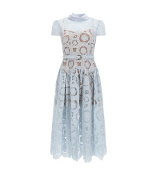 [Self-portrait] Short sleeve dress SS26 RS26-167MB-BL_BLUE