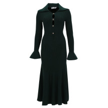 [Self-portrait] Long sleeve dress SS26 RS26-138MA-G_GREEN