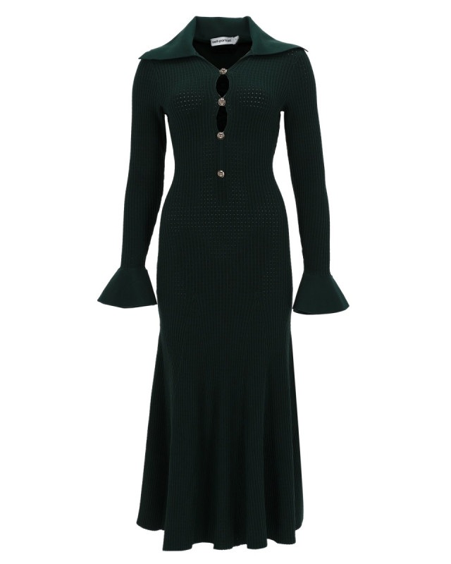 [Self-portrait] Long sleeve dress SS26 RS26-138MA-G_GREEN