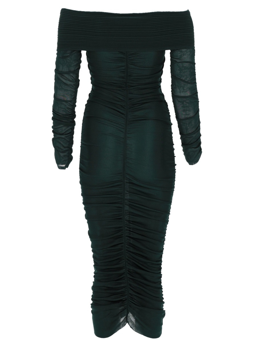 [Self-portrait] Long sleeve dress SS26 RS26-011MA-G_GREEN