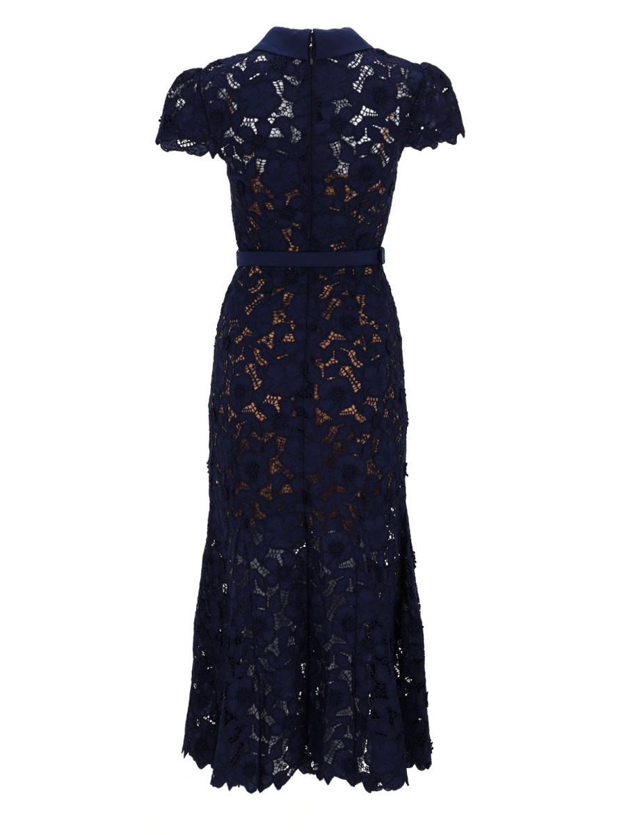[Self-portrait] Short sleeve dress SS26 RS26-171M-N_NAVY