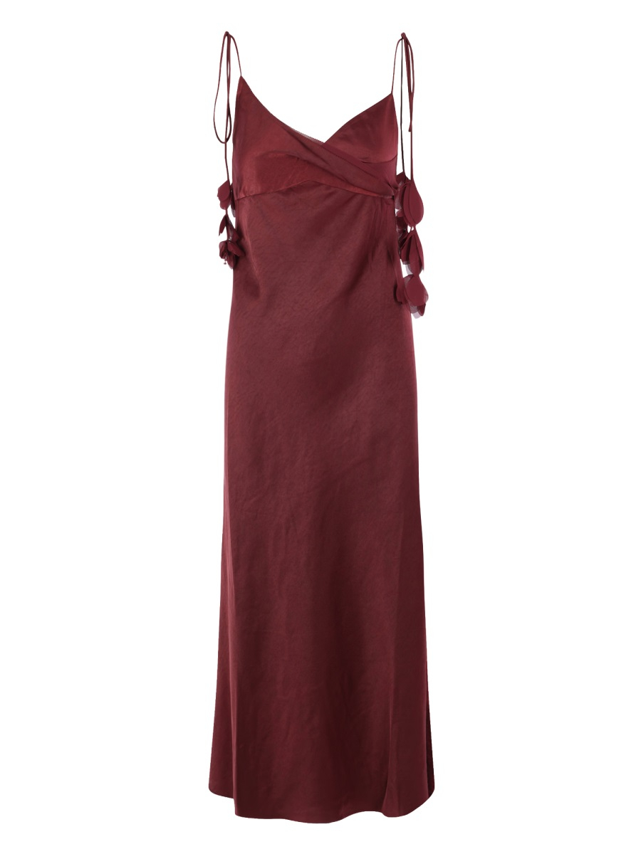 [Self-portrait] Sleeveless dress SS26 RS26-218M-BU_BURGUNDY