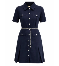 [MICHAEL BY MICHAEL KORS] Short sleeve dress SS26 MR683BX667_409MIDNIGHTBLUE