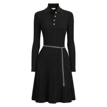 [MICHAEL BY MICHAEL KORS] Long sleeve dress SS26 MR6839S5ZV_001BLACK