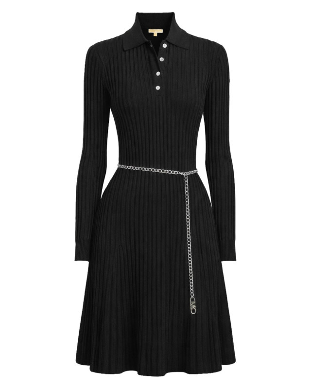 [MICHAEL BY MICHAEL KORS] Long sleeve dress SS26 MR6839S5ZV_001BLACK