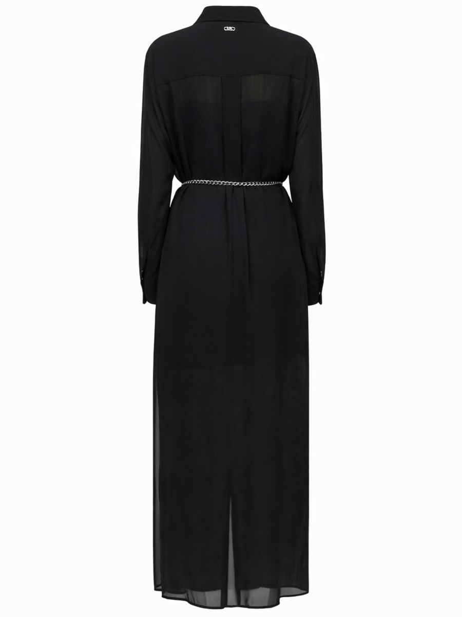 [MICHAEL BY MICHAEL KORS] Long sleeve dress SS26 MR683BI7R3_001BLACK