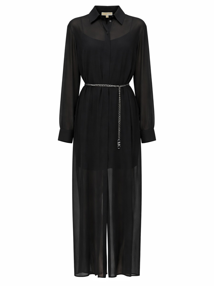 [MICHAEL BY MICHAEL KORS] Long sleeve dress SS26 MR683BI7R3_001BLACK