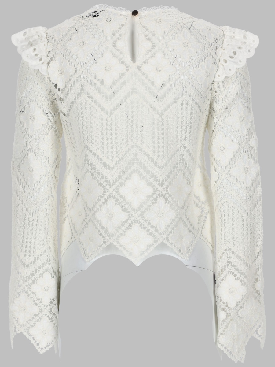 [Self-portrait] Blouse SS26 AC26-010TB-W_WHITE