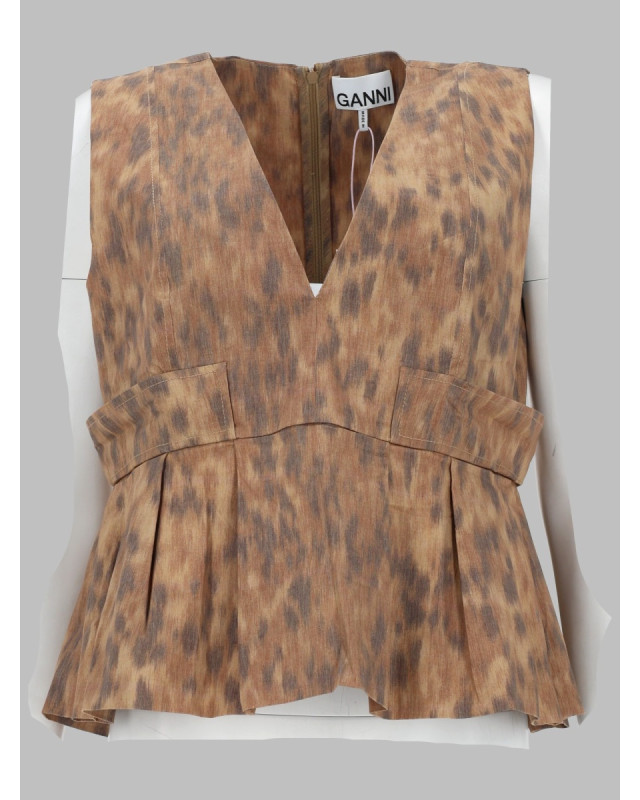 [GANNI] Shirts Sleeveless SS26 A1040272_ZZT