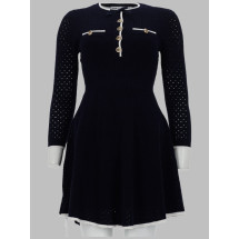 [Self-portrait] Long sleeve dress SS26 SS26-055S-N_NAVY