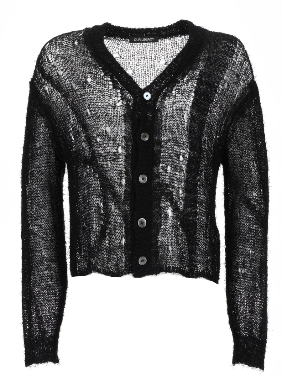 [Our Legacy] Knitwear SS26 M2263AB_BLACKRAGGEDOPENLINEN