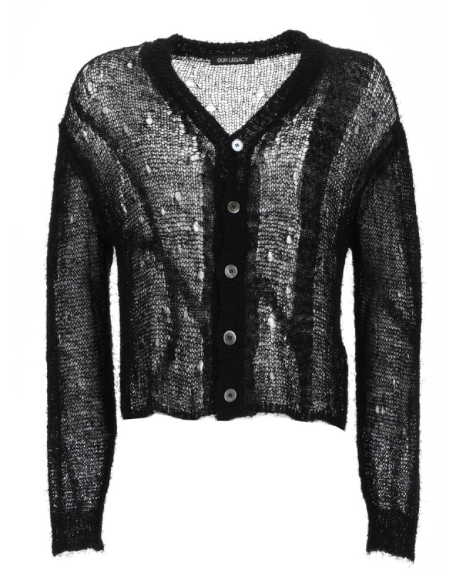 [Our Legacy] Knitwear SS26 M2263AB_BLACKRAGGEDOPENLINEN