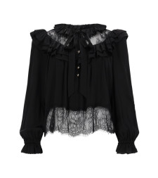 [Self-portrait] Blouse SS26 RS26-192T-B_BLACK