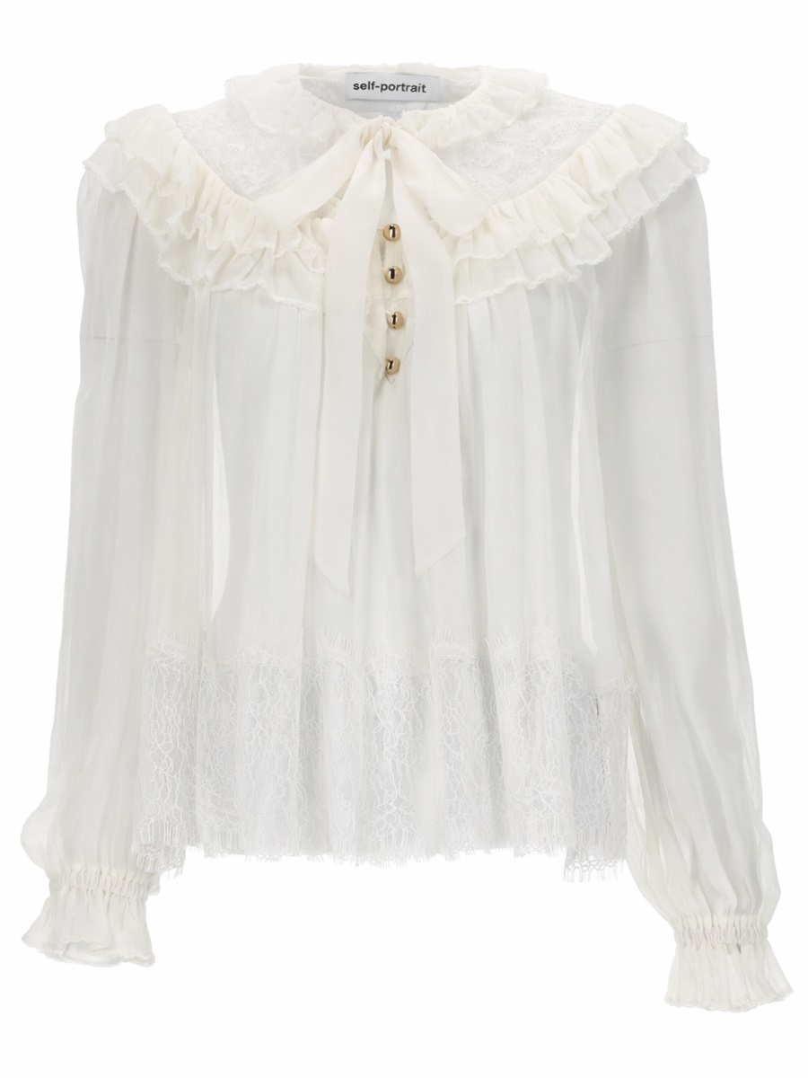 [Self-portrait] Blouse SS26 RS26-192T-W_WHITE