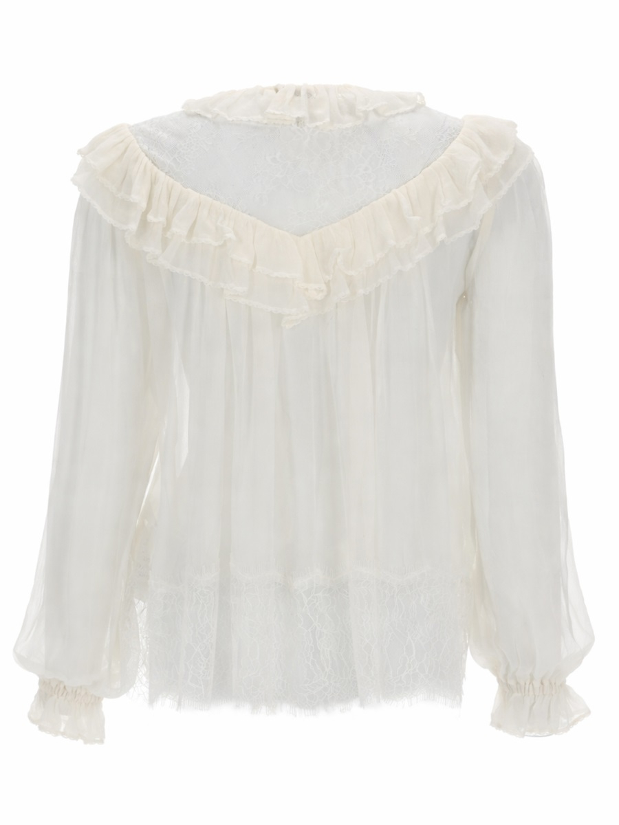 [Self-portrait] Blouse SS26 RS26-192T-W_WHITE