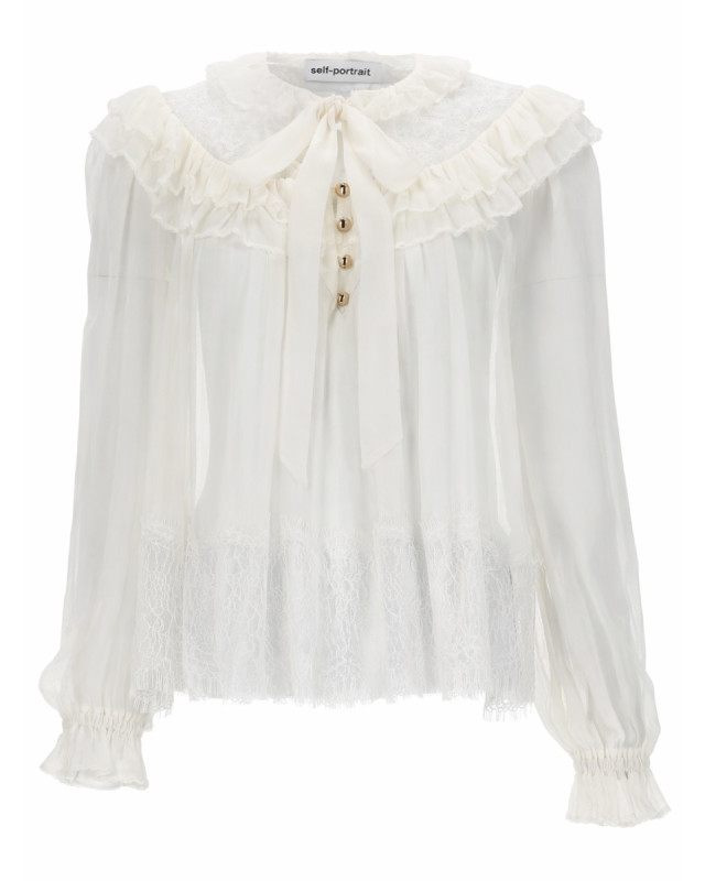 [Self-portrait] Blouse SS26 RS26-192T-W_WHITE