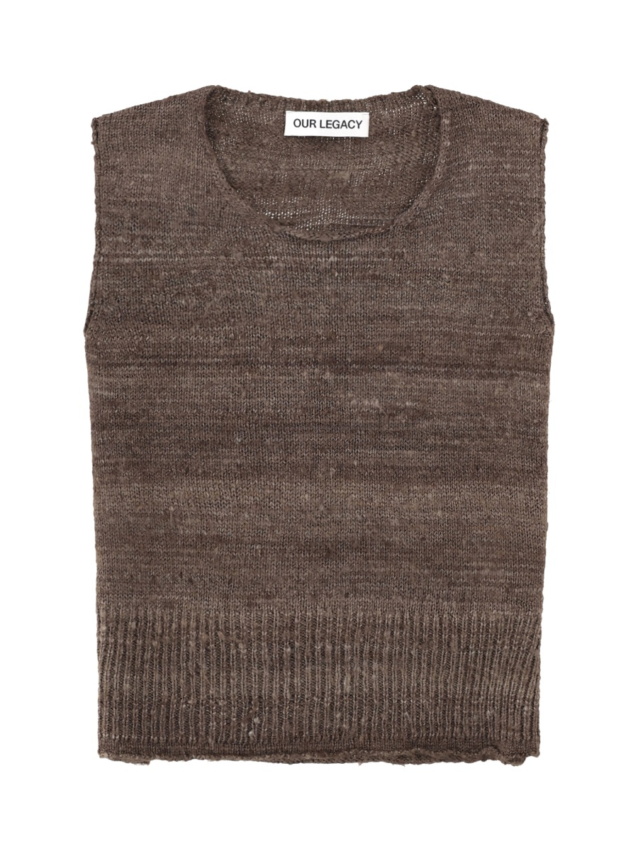 [Our Legacy] T-shirts Sleeveless SS26 M2263PWE_WATHEREDEARTHHANDSPUNSILK