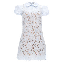 [Self-portrait] Short sleeve dress SS26 RS26-171S-BL_BLUE