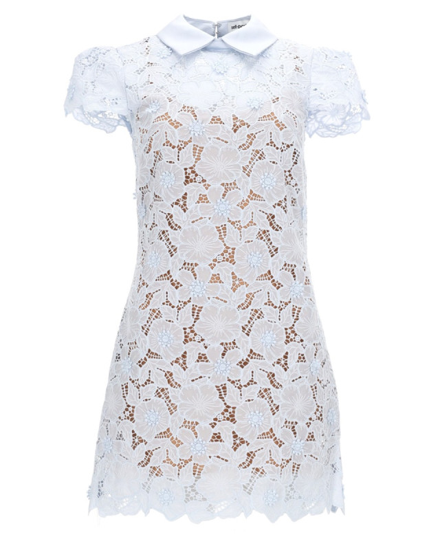 [Self-portrait] Short sleeve dress SS26 RS26-171S-BL_BLUE