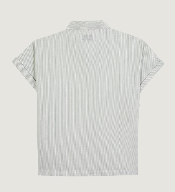 [MAISON LABICHE] Shirts Short Sleeve SS26 ZWSURVILLEPALMLINEN PATCH OLIVE