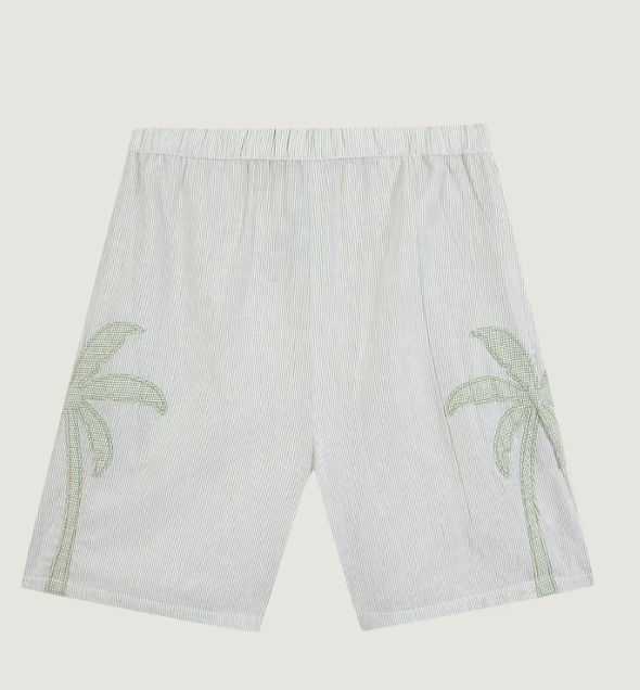 [MAISON LABICHE] Shorts SS26 ZWBEUDANTPALMLINEN PATCH OLIVE
