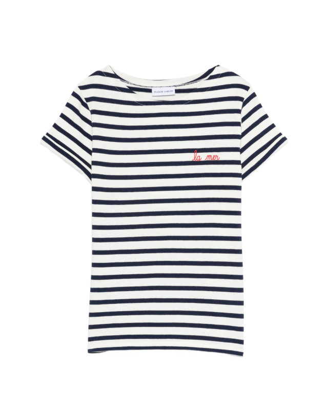[MAISON LABICHE] T-shirts Short Sleeve SS26 ZWCOLOMBSSLAMERIVORY NAVY