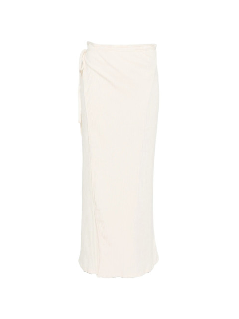 [BASERANGE] Long skirt SS26 SKBR-RIB BRIG OFFWH