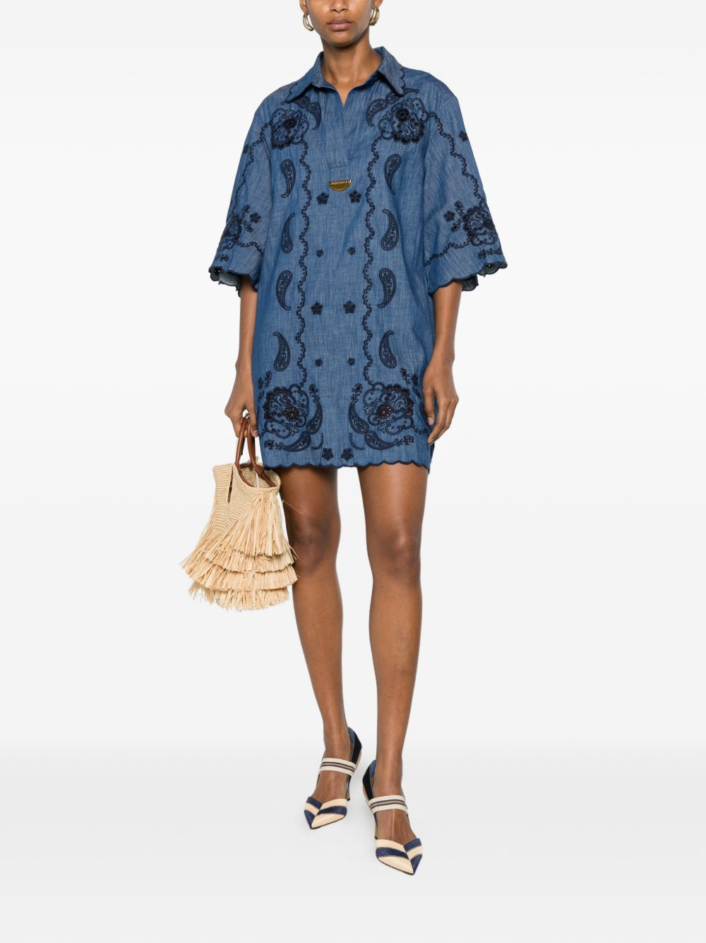 [Zimmermann] Short sleeve dress FW26 8359DSS261RWBLU