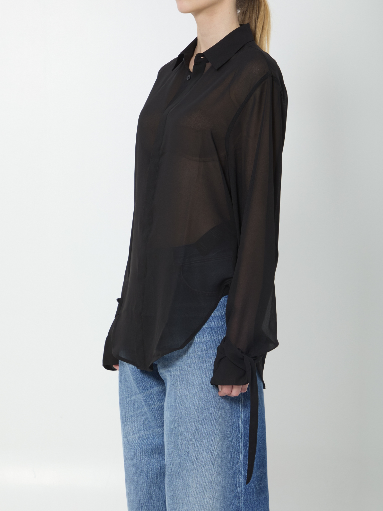 [THE FRANKIE SHOP] Shirts Long Sleeve SS26 CHFS21510100__BLACK