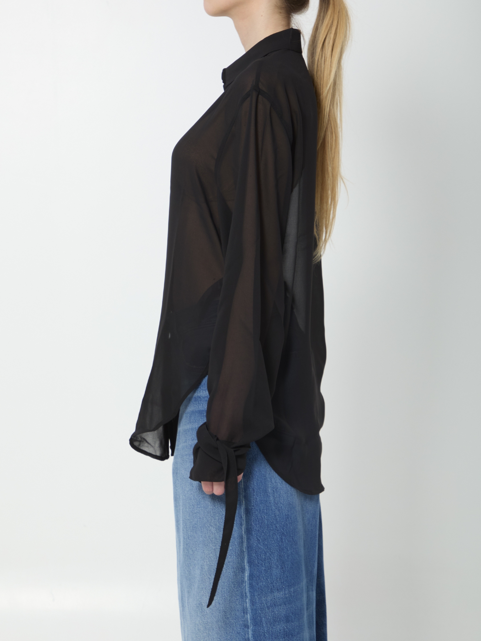 [THE FRANKIE SHOP] Shirts Long Sleeve SS26 CHFS21510100__BLACK