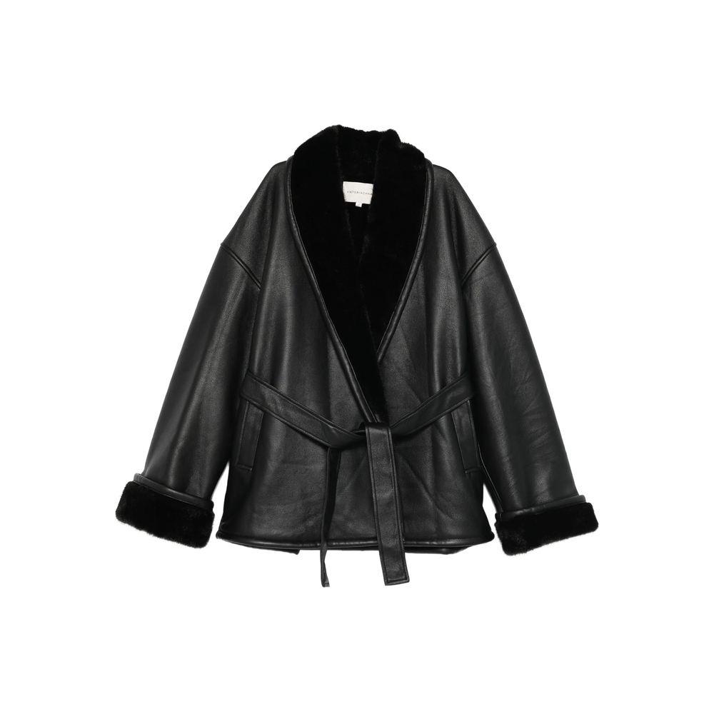 [Viktoria Chan] Mouton jacket FW25 AW25012BL  BLACK