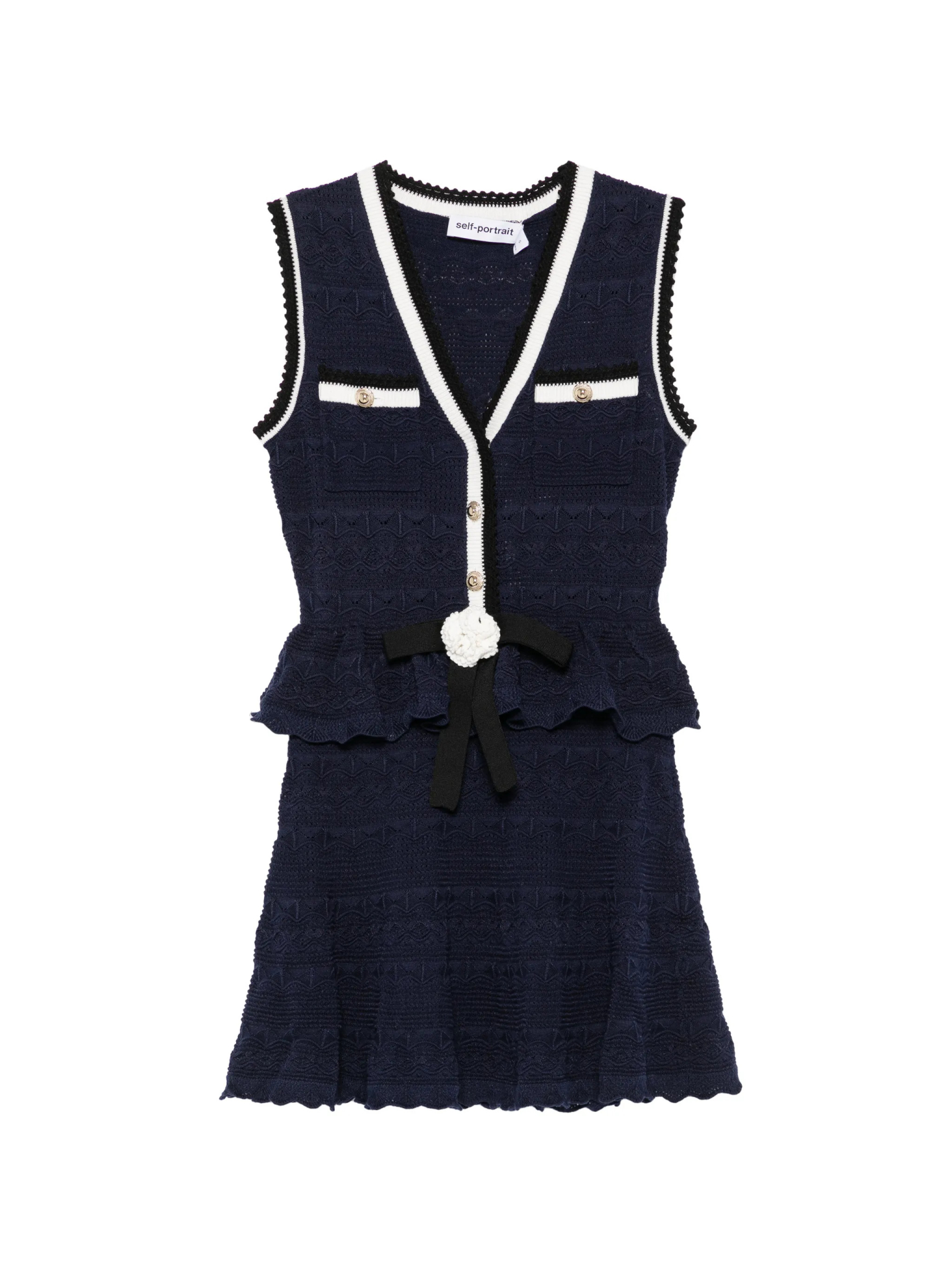 [SELF PORTRAIT] Sleeveless dress FW26 PF26075SNNAVY