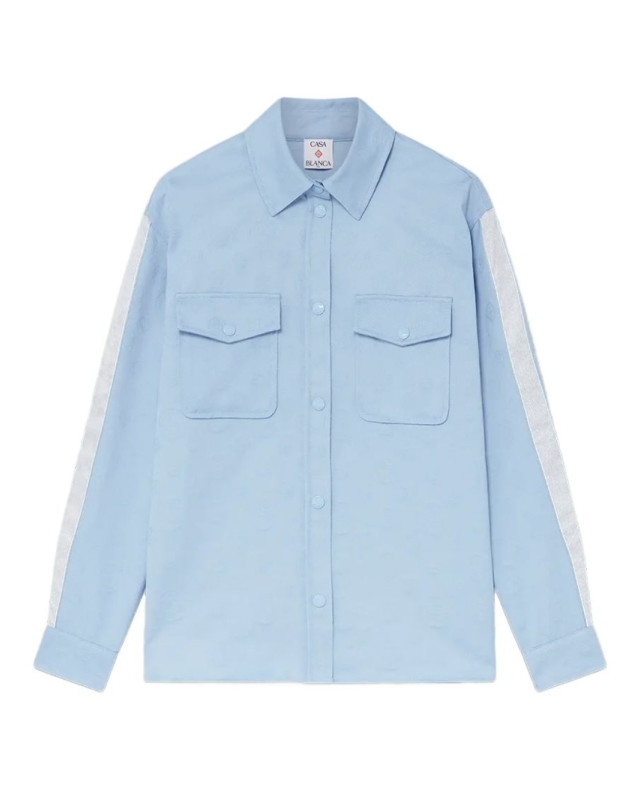 [Casablanca] Shirts Long Sleeve SS26 WSP26SH23701BLUE MONOGRAM
