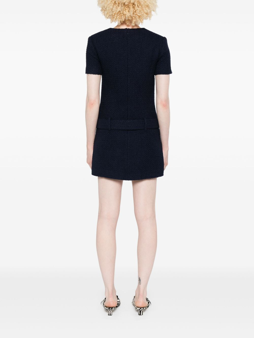 [Self - portrait] Short sleeve dress FW25 PF25-034SBLUE