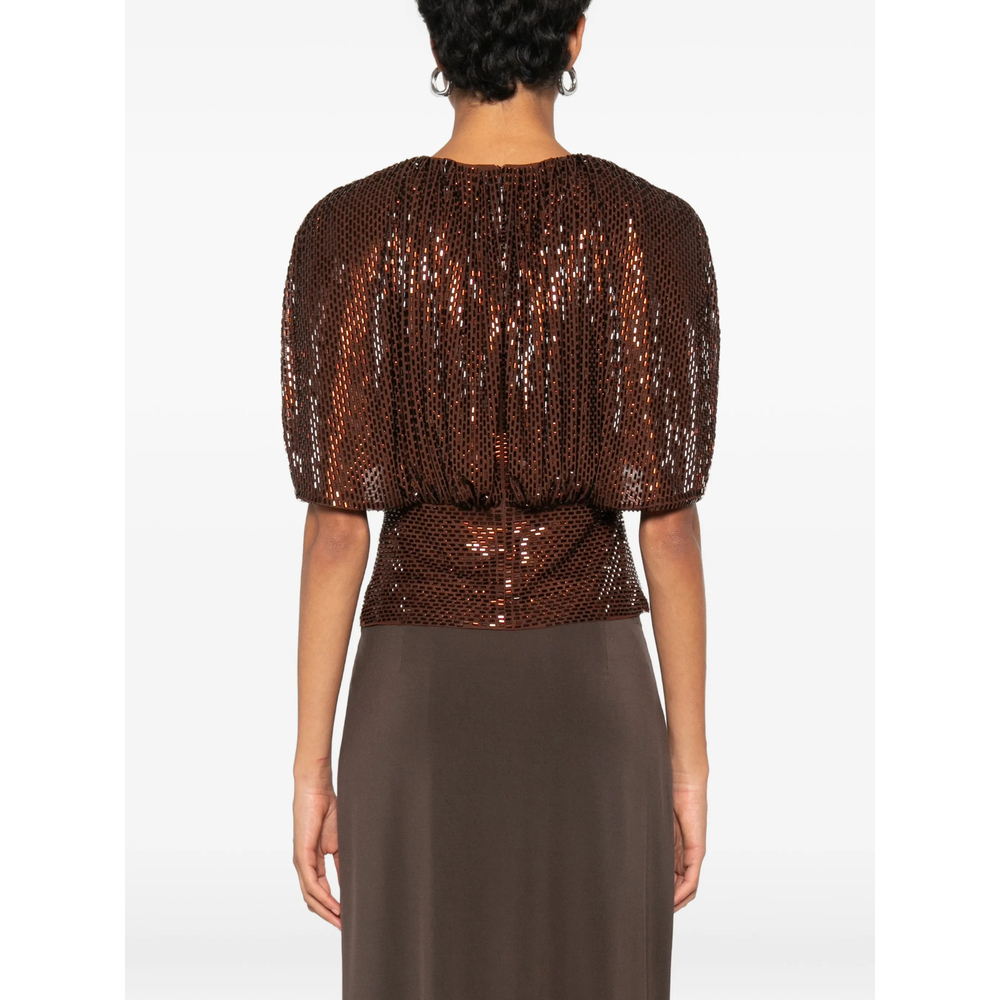 [Self-portrait] Blouse FW26 PF26-054T-BR  BROWN