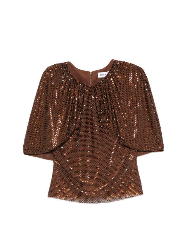 [Self-portrait] Blouse FW26 PF26-054T-BR  BROWN