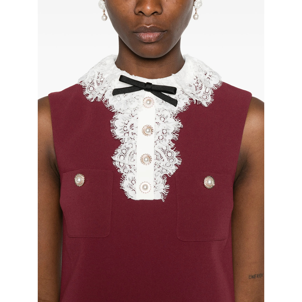 [Self-portrait] Sleeveless dress FW26 PF26-001SB-BU  BURGU