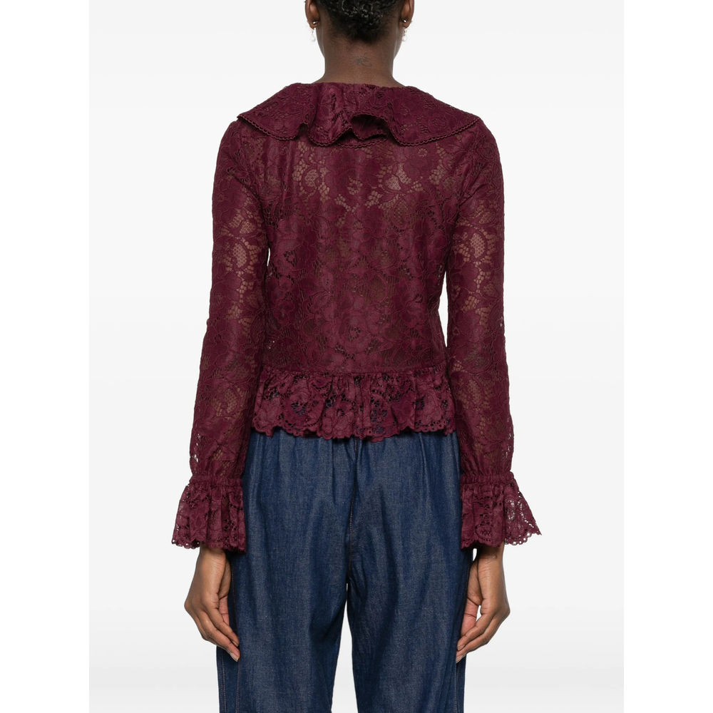 [Self-portrait] Blouse FW26 PF26-102T-BU  BURGU