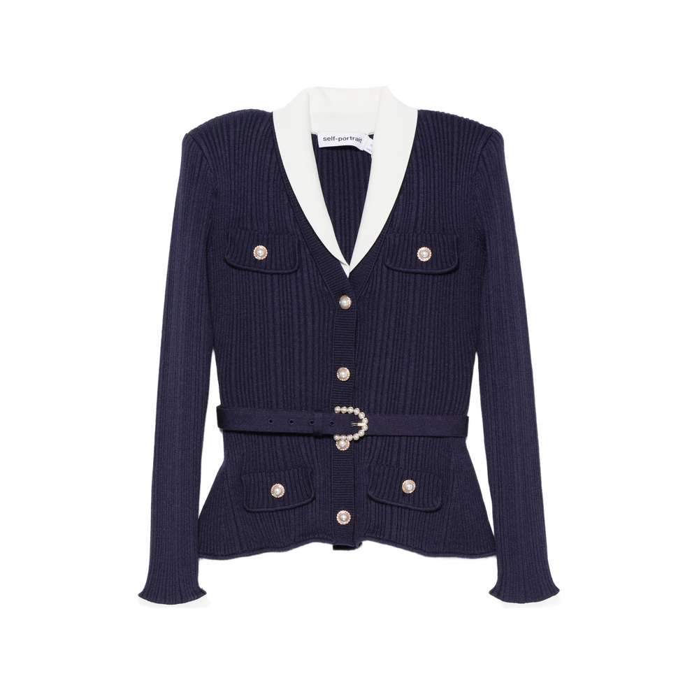 [Self-portrait] Cardigan FW26 PF26-131C-N  NAVY