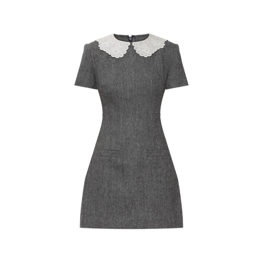 [Self-portrait] Short sleeve dress SS26 RS26-038SA-GR  GREY