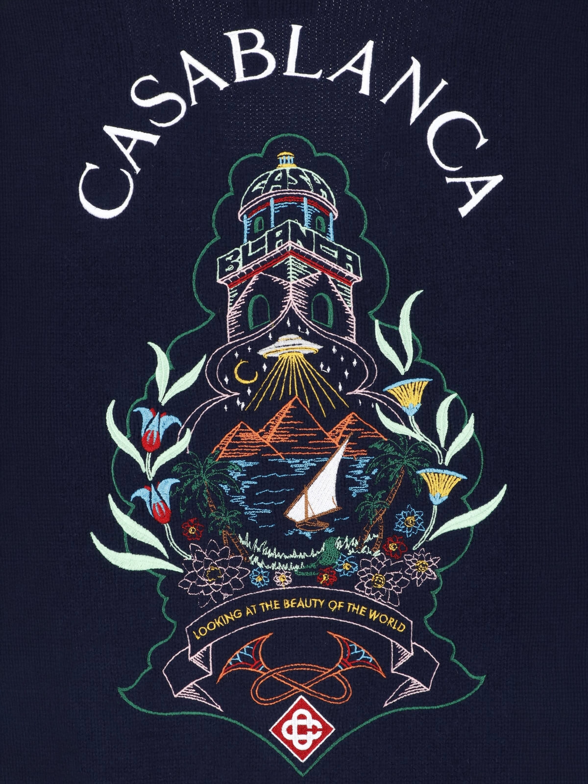 [Casablanca] Knitwear FW26 U PF26 KW 1429 01HOTEL EMBLEM