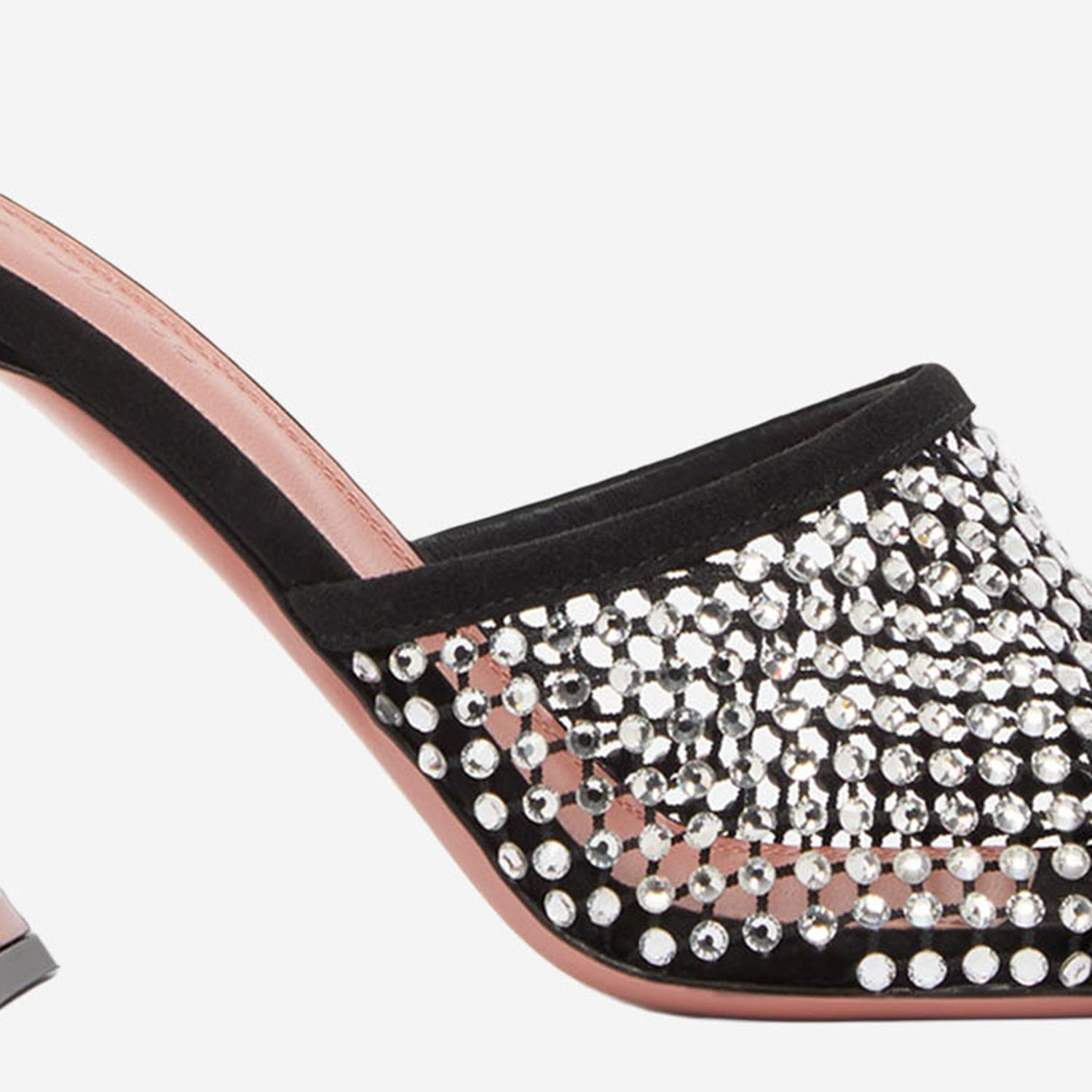 [Amina Muaddi] Pumps SS26 LUPITACRYSTALNETSLIPPER70BLACKWHITE