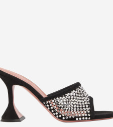 [Amina Muaddi] Pumps SS26 LUPITACRYSTALNETSLIPPER70BLACKWHITE