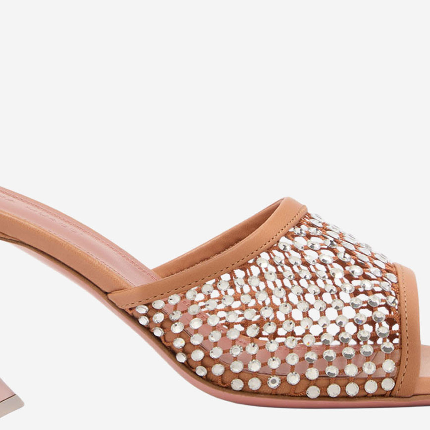 [Amina Muaddi] Pumps SS26 LUPITACRYSTALNETSLIPPER70LATTEWHITE