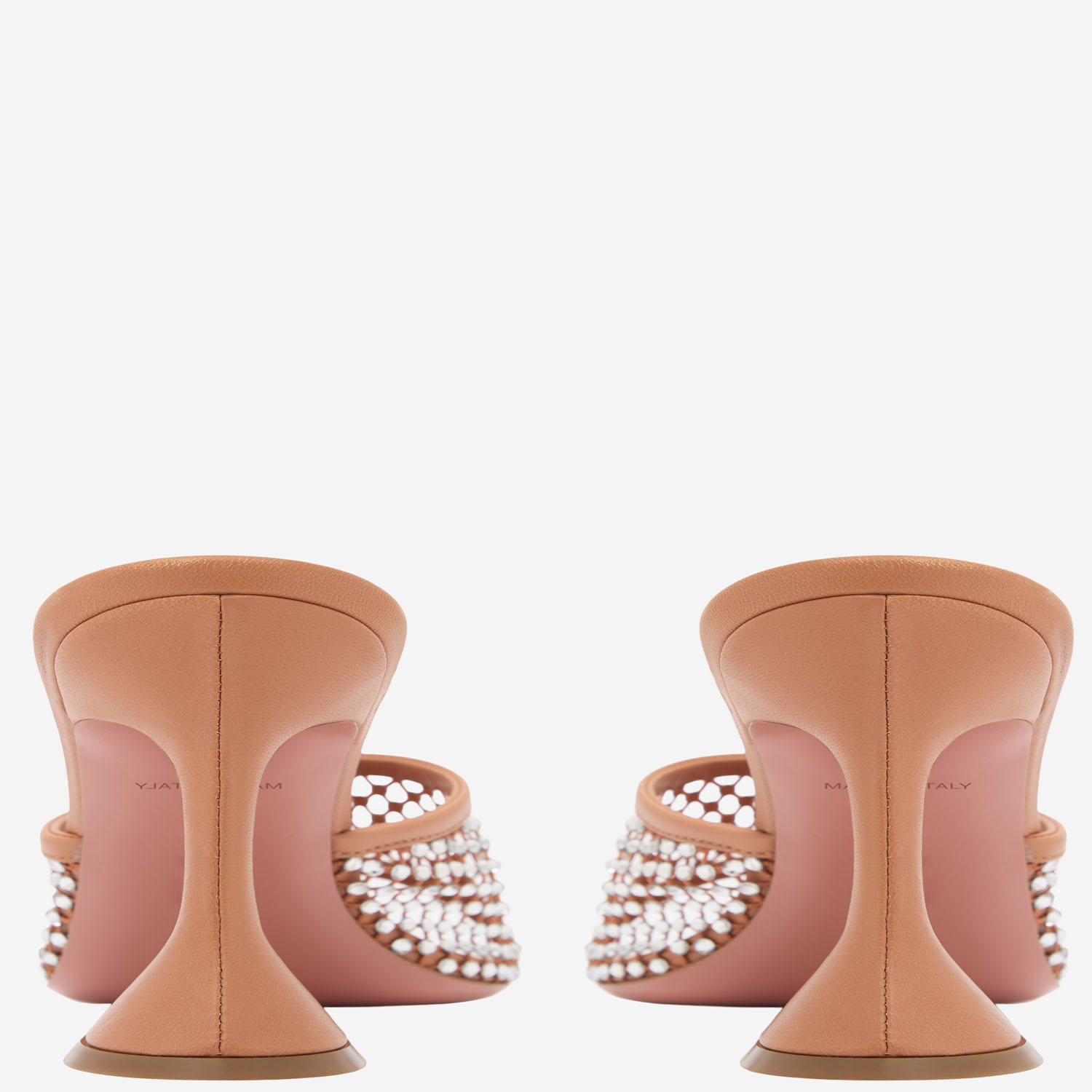 [Amina Muaddi] Pumps SS26 LUPITACRYSTALNETSLIPPER70LATTEWHITE