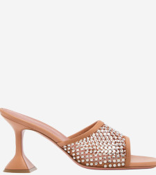 [Amina Muaddi] Pumps SS26 LUPITACRYSTALNETSLIPPER70LATTEWHITE