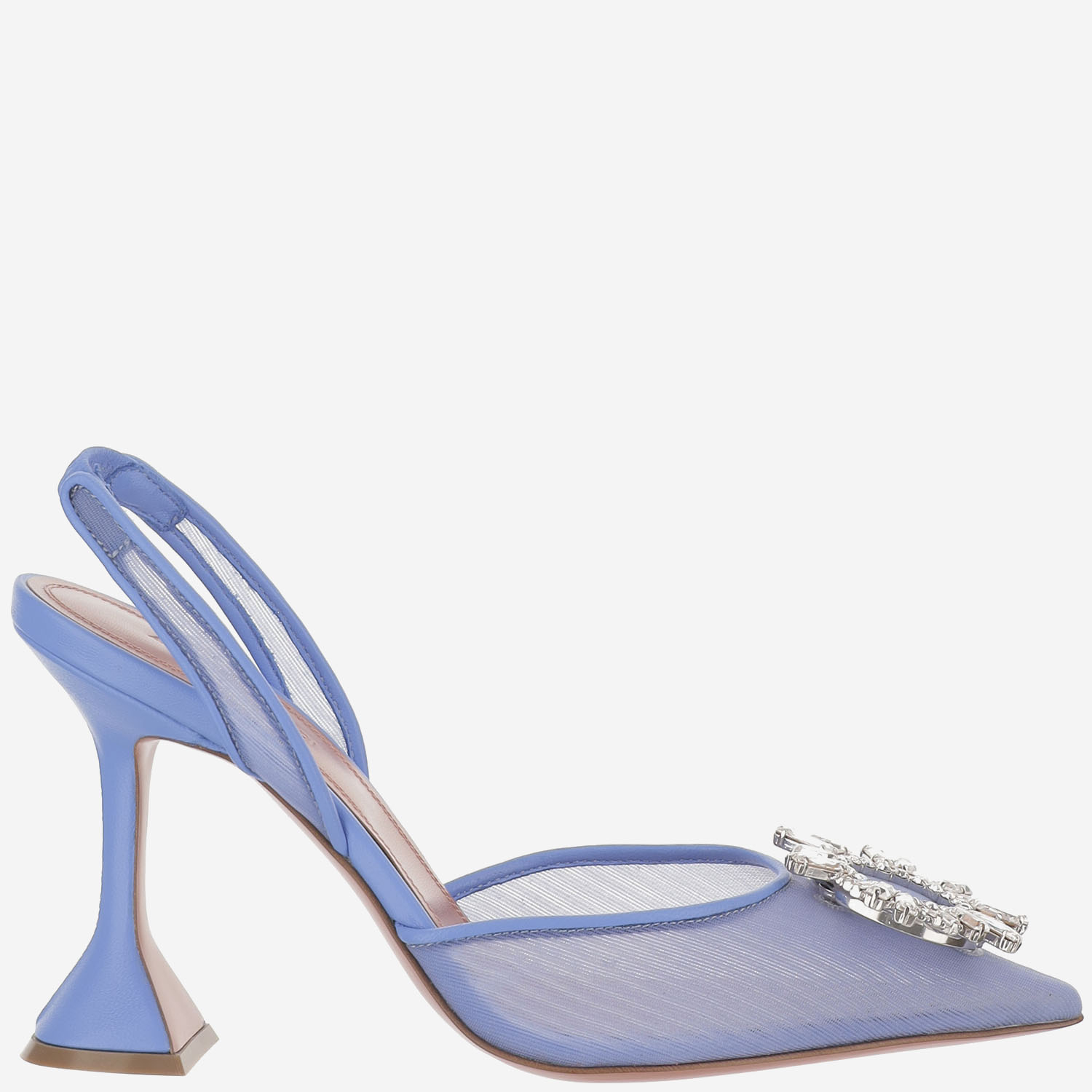 [Amina Muaddi] Pumps SS26 BEGUMMESHSLING95BABYBLUEMESH