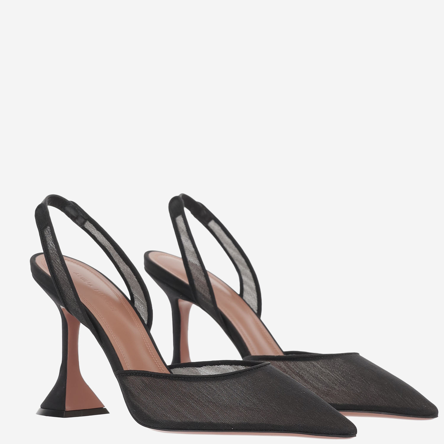 [Amina Muaddi] Pumps SS26 HOLLIMESHSLING95BLACKMESH