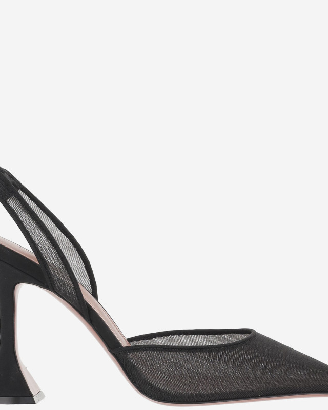 [Amina Muaddi] Pumps SS26 HOLLIMESHSLING95BLACKMESH