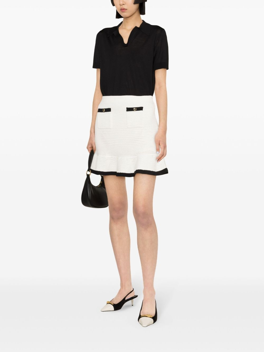 [Self - portrait] Midi skirt SS24 SS24-217SKWHITE